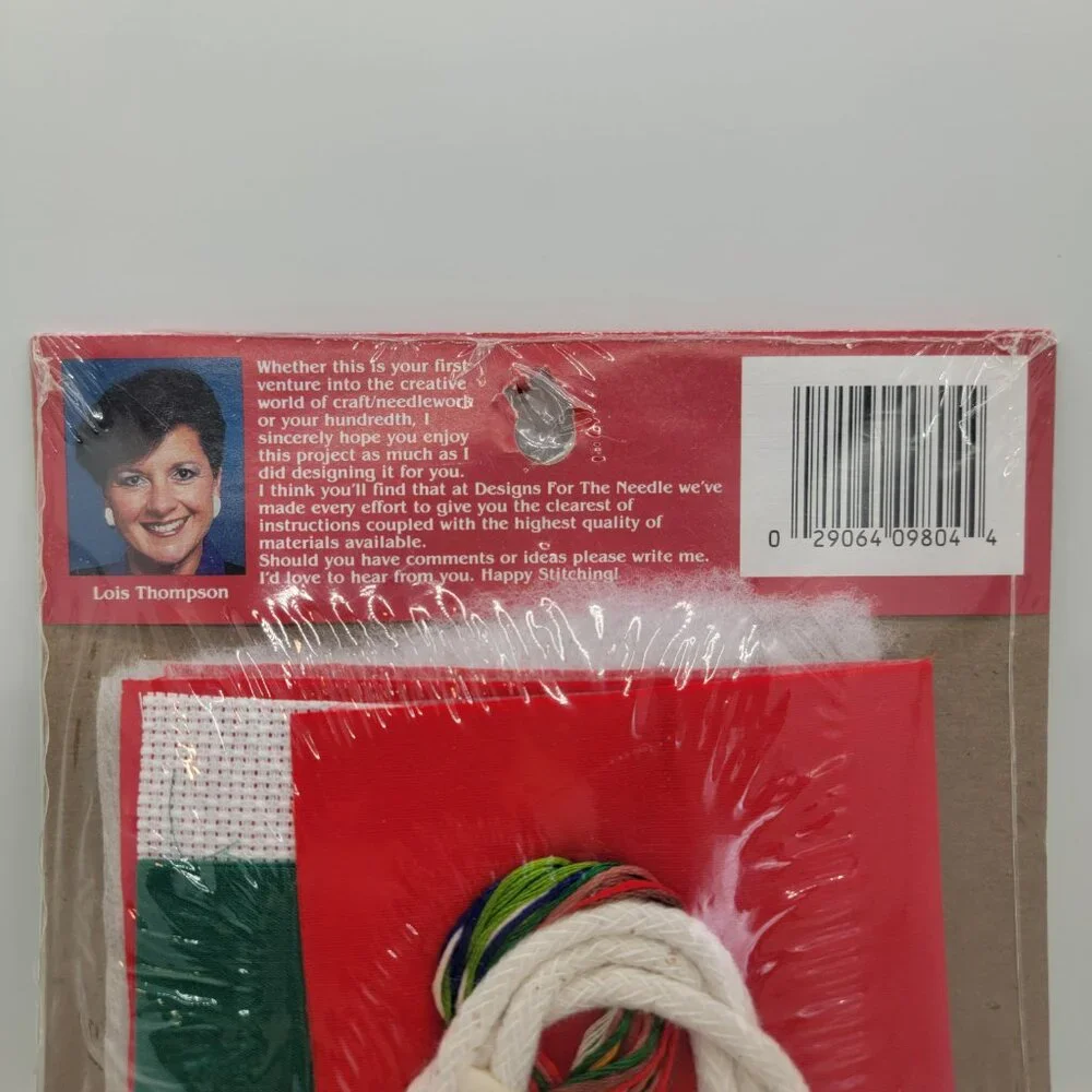 Vintage Counted Cross Stitch Christmas Bear Sock Stocking #9804 DMC Designs Gift - Picture 9 of 12